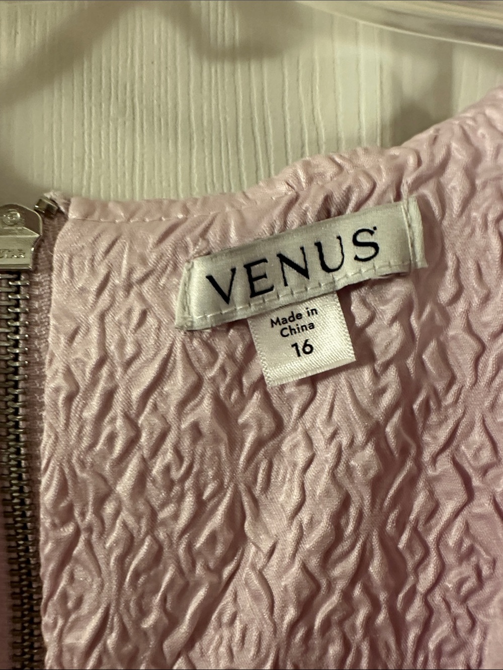 VENUS Light Pink Crinkle Satin Dress Top